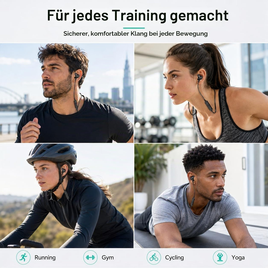 Bluetooth Kopfhörer, Kabellose In Ear Kopfhörer mit CVC 8.0, Eingebautes Mikrofon, 20 Stunden Nutzun