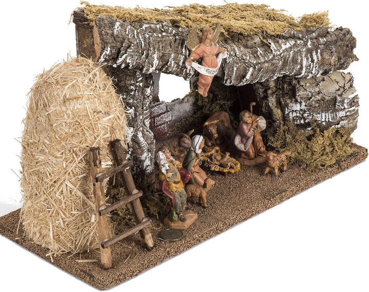 Holyart Hütte mit Strohhaufen Fontanini Krippe 6.5 cm, Leer, Leer