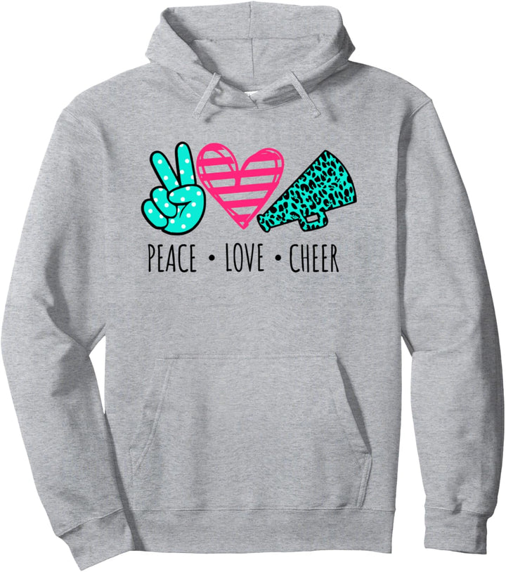 Cheerleader, Peace Love Cheerleader, Teen Girls Funny Cheerleading Pullover Hoodie