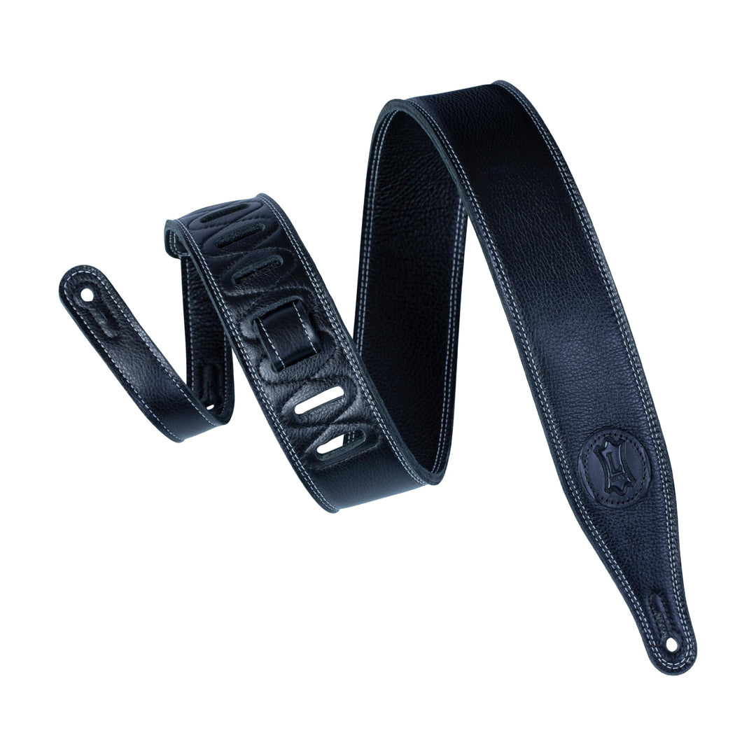 Levy's M17SS-BLK Gitarrengurt Supersoft Garment Leather Tripple Ply Premium Top Grain Signature Logo