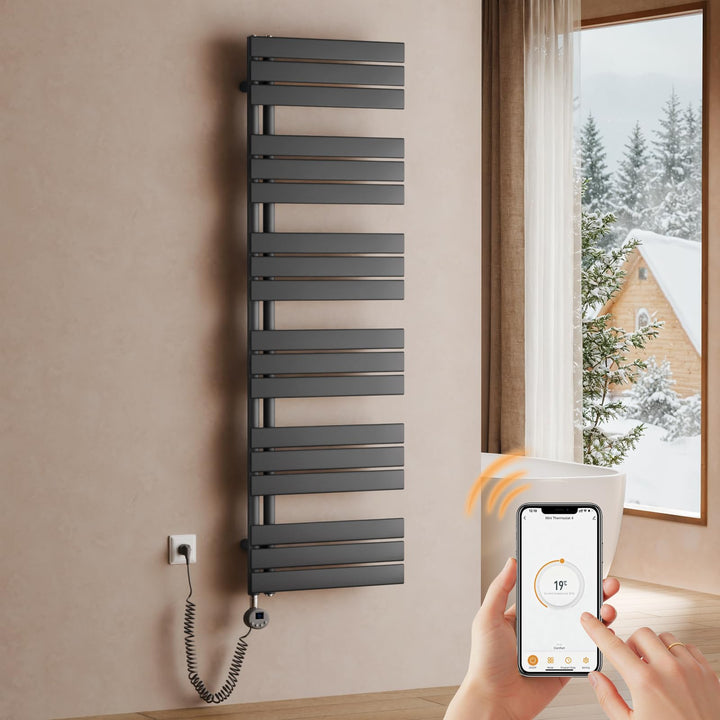S'AFIELINA Handtuchheizkörper Elektrisch 1599×500mm, Badheizkörper Elektrisch mit Thermostat, WiFi,