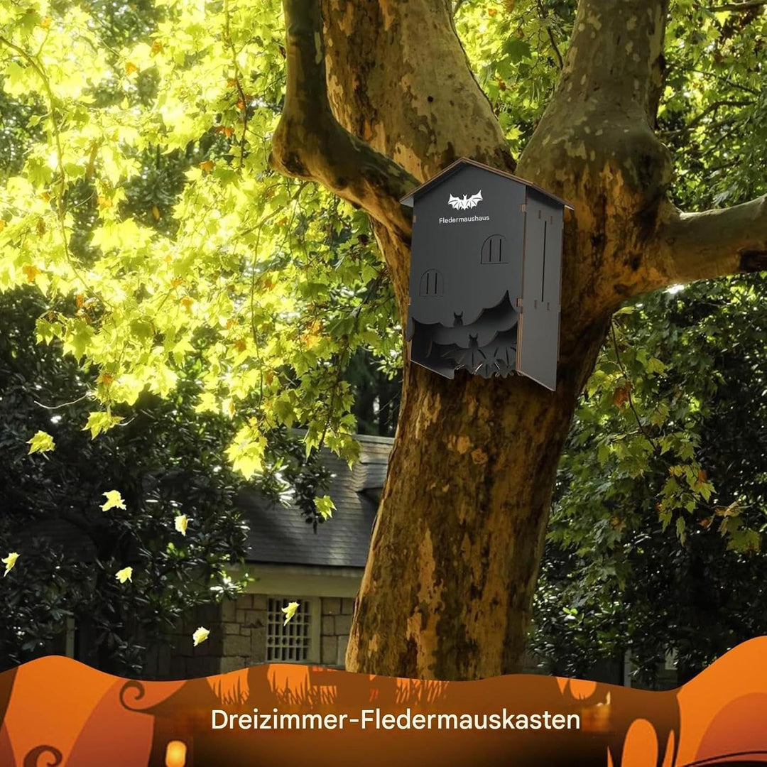 Fledermaushaus Für Draussen,Garten Fledermauskasten Aus Holz | Wandmontage DREI Kammern Schlafkasten