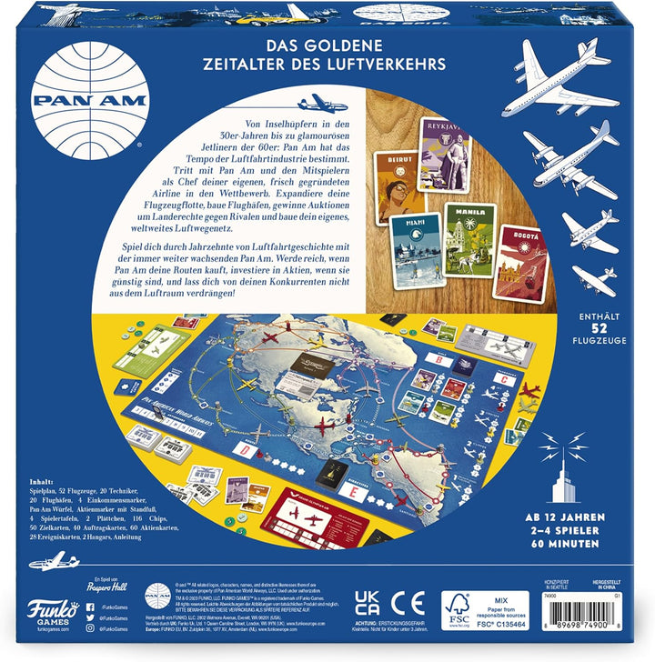 PAN AM Lustiges Strategie-Brettspiel für die ganze Familie - Deutsche Sprache - Enthält 52 Flugzeugm