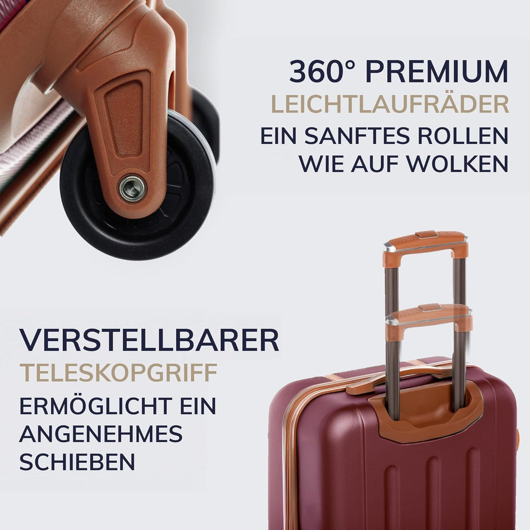 FERGÉ Handgepäck-Koffer Hartschale Milano Bordgepäck Rollkoffer 55 cm Reisekoffer Kabinen-Trolley 4