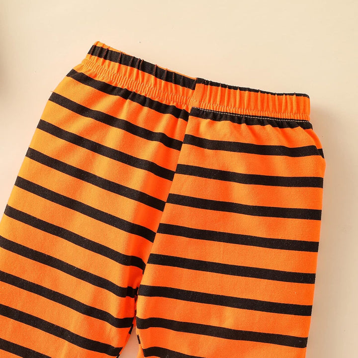 Verve Jelly Baby Mädchen Halloween Kleidung Rüschen Langarm Kürbis Tops Tüll Tutu Rock Gestreifte La