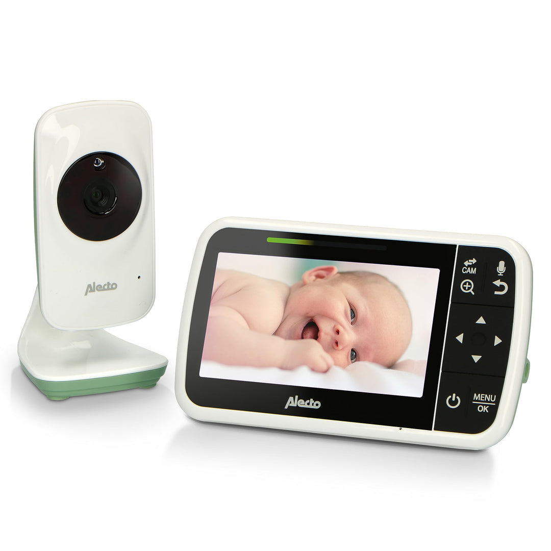 Alecto DVM149GN Babyphone mit Kamera und 4,3"-Farbbildschirm - Babyfon mit schwenkbarer Video Kamera
