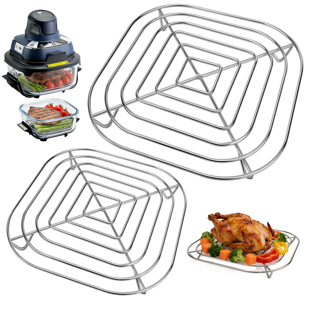 2 Stück Grillrost Edelstahl Kompatibel mit Ninja Crispi AirFryer Ersatzgitterrost für Ninja Crispi G