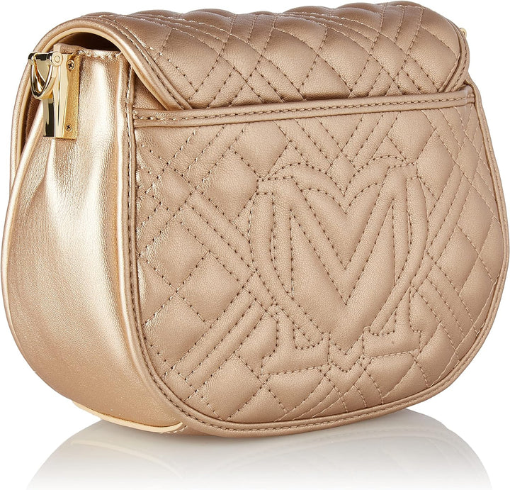 Love Moschino Damen Schultertasche Stahlgrau, Stahlgrau