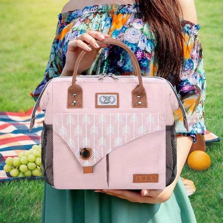 Lekesky Kühltasche Damen Lunchtasche Isolierte für Frauen Auslaufsichere weit geöffnete Lunchbox, 11