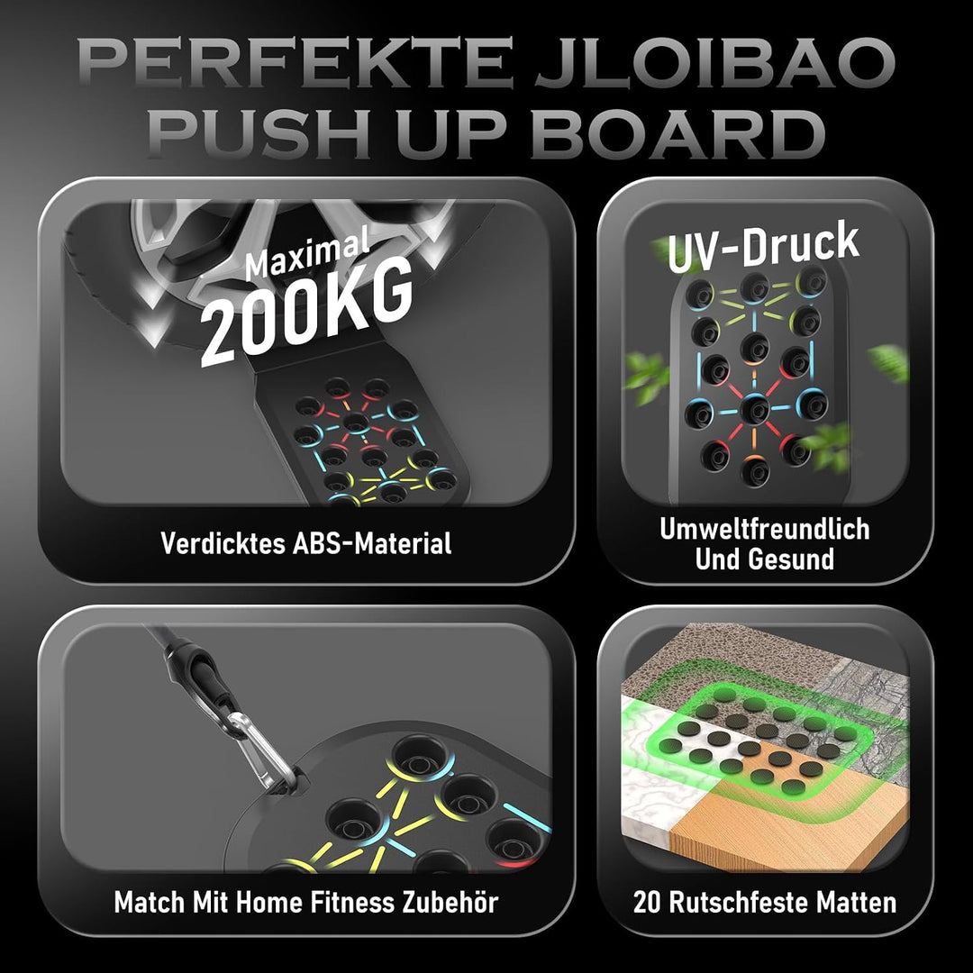 Push Up Board Fitness,Fitnessgeräte für Krafttraining Zuhause，20 in 1 Übungshilfe Pushup Bar Griffe