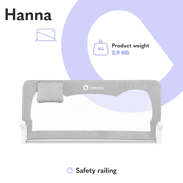 Interbaby BR001 90cm Bettbar für Babys und Kinder. Modell: Giraffe, grau, 2.6 kg & Lionelo Hanna Bet