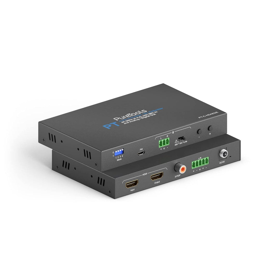 PureTools, HDMI Audio De-Embedder und Embedder mit Down-Scaling, 4K Auflösung, Datenrate bis 18 GB/s