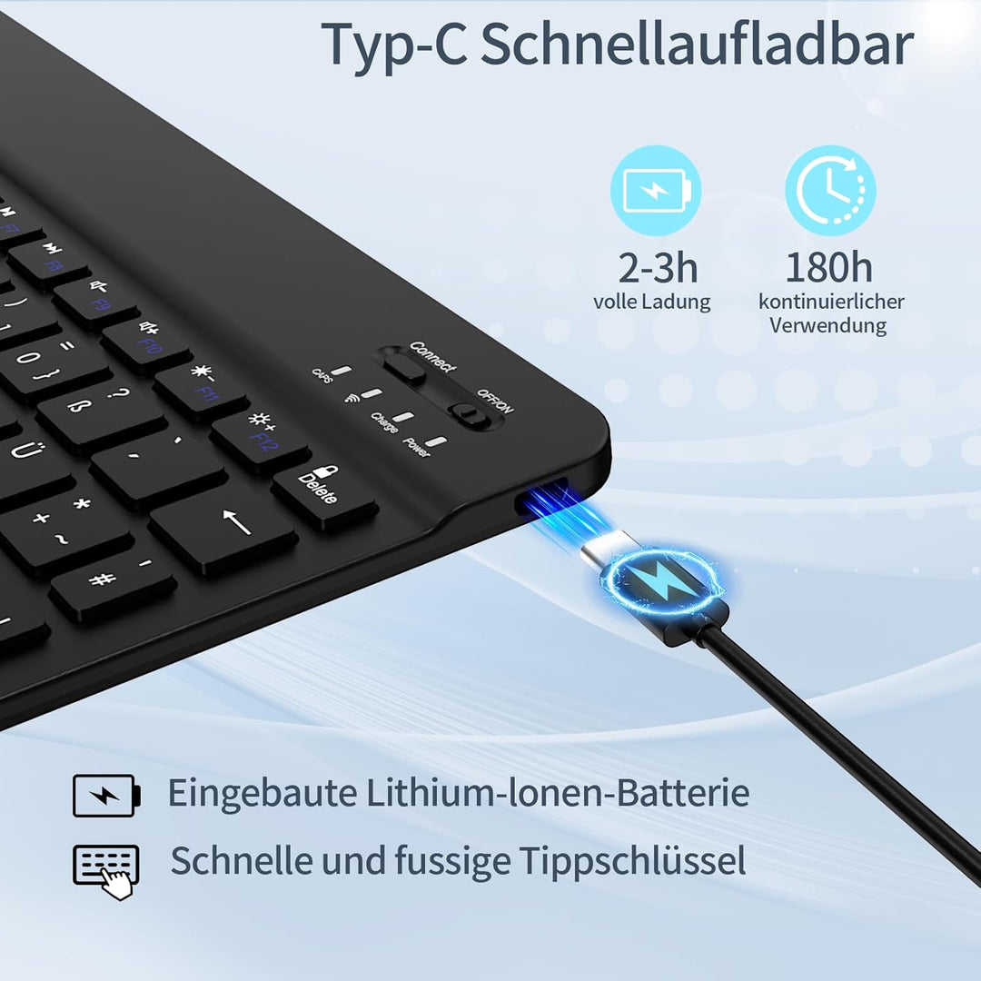 Hülle mit Tastatur für iPad Air 11 Zoll (M4/M3/M2) 2026/2025/2024, iPad Air 5./4. generation 2022/20