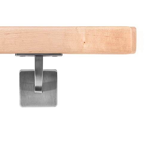 Handlauf Holzhandlauf VKT 42 x 42 mm Wandhandlauf Birke massiv Halter eckig 290 cm 3 Halter 290 cm 3