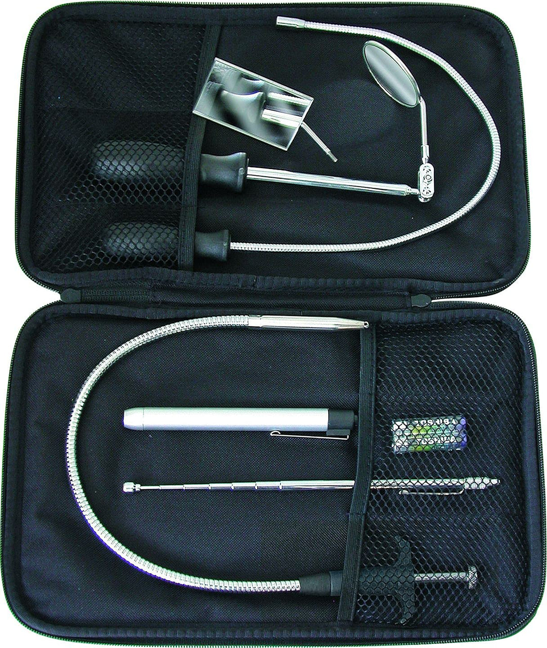 Hesse Industrie Inspektions-Set 6-teilig (mit Tasche, inkl. Magnetheber, Krallengreifer, Stiftleucht