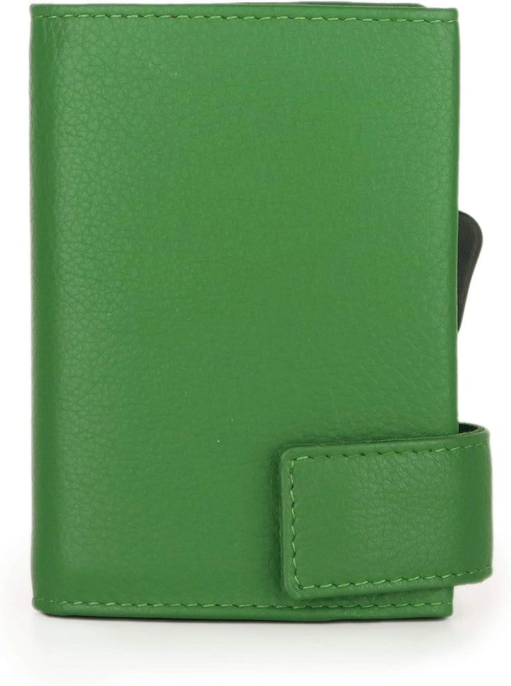 SecWal Kartenetui mit Münzfach Reissverschluss (Grün), Grün
