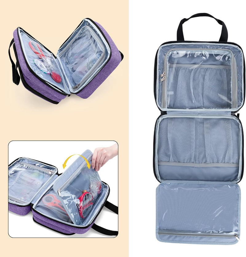 Luxja Nähen Organizer Tasche, Nähset Aufbewahrung, Nähmaschine Zubehör Tasche für Nähgarn, Nähnadeln