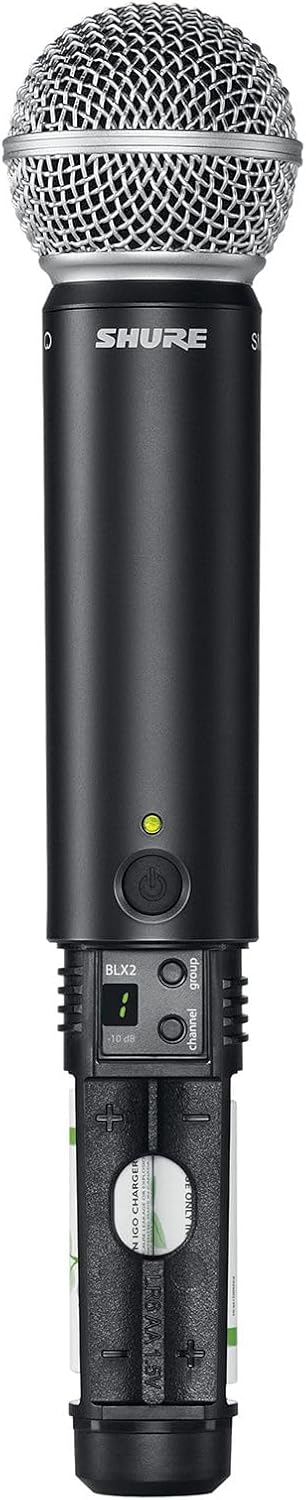 Shure BLX24/SM58 UHF Wireless Mikrofonsystem - Perfekt für Kirche, Karaoke - 14-Stunden Akkulaufzeit