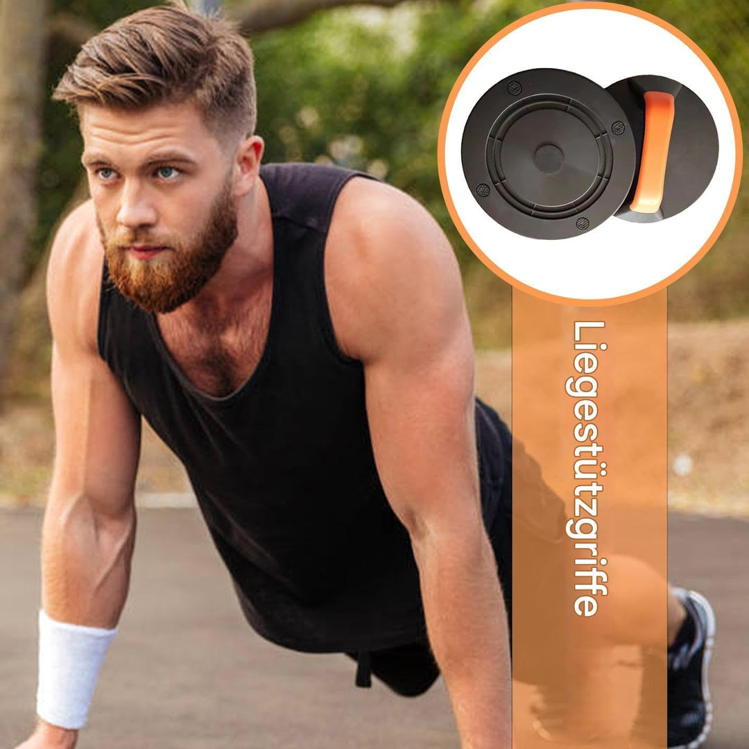 Push Up Handles Floor, Pair of Rotating Handle Pushup Bars, 7.87x3.15 Inches, Strength Training Equi