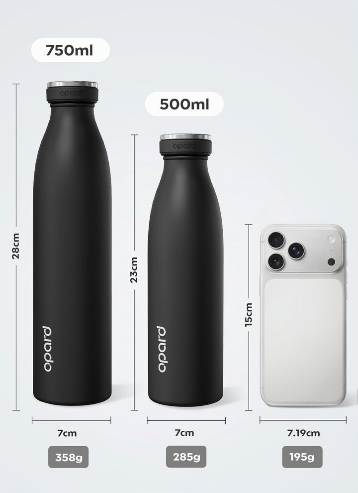 Opard Grip Thermosflasche 500ml, 36h Kalt &amp; 12h Heiss Trinkflasche Edelstahl, Trinkflasche Kohlensäu