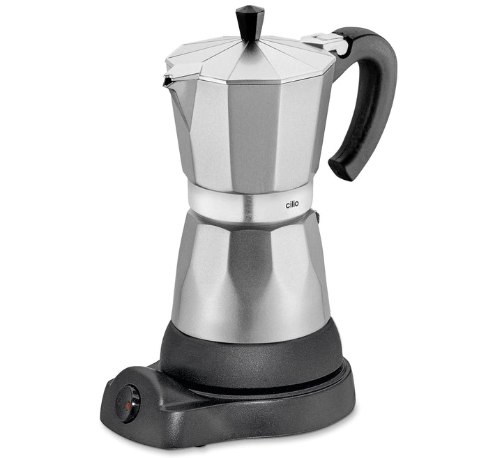 cilio Espressokocher Classico für 6 Tassen | elektrisch 480W | Ø 11,5 cm Höhe: 25 cm | Aluminium | S