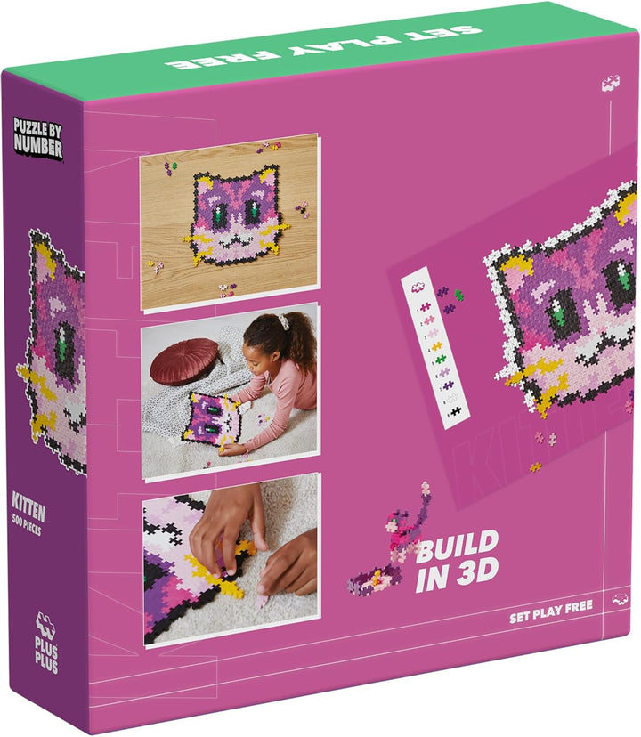 Plus-Plus 3960 Geniales Konstruktionsspielzeug, Puzzle Kätzchen, Kreativ-Bausteine, Bausteinset für