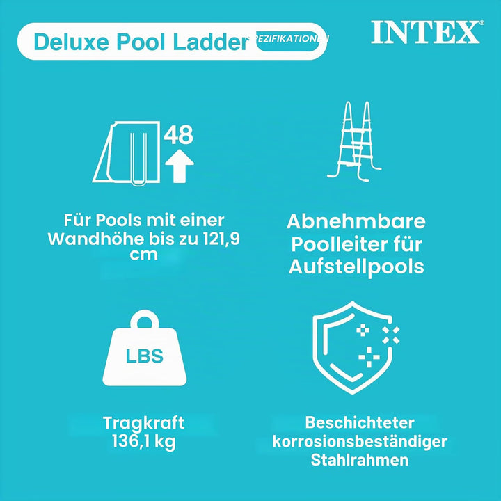 POOL LADDER WITH REMOVABLE STEPS for use