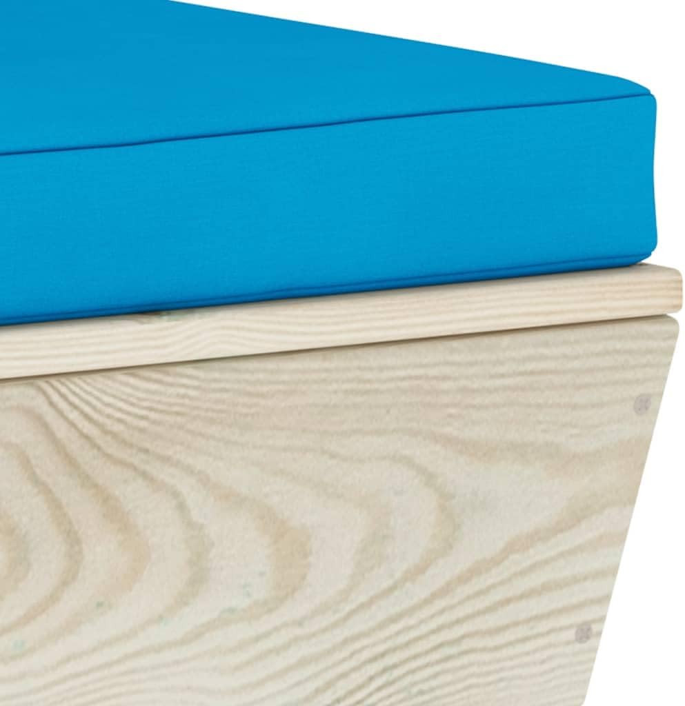 vidaXL Fichtenholz Imprägniert Garten Mittelsofa mit Kissen Palettensofa Sofa Palettenmöbel Gartenso