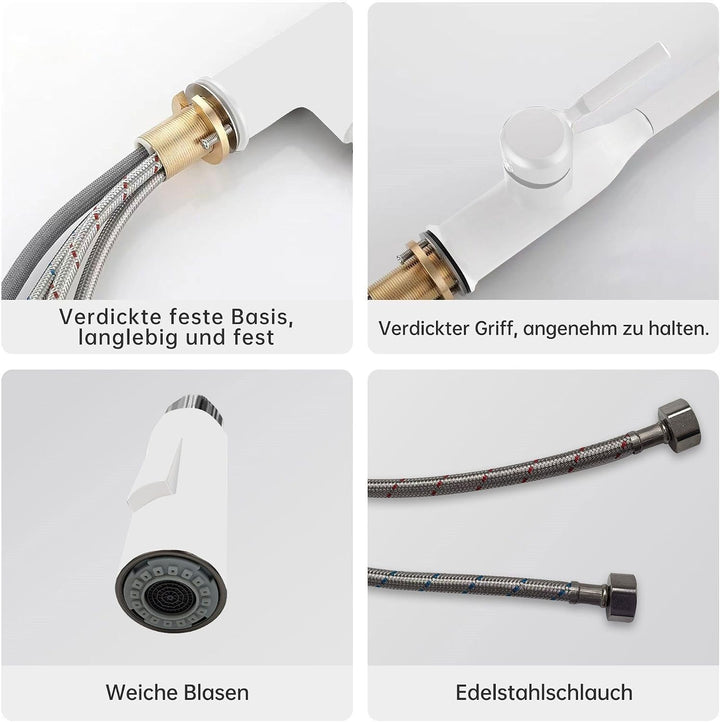 Wasserhahn Küche Waschtischarmatur Bad Mischbatterie Badarmatur Zwei Sprühfunktionen Küchenarmatur 3