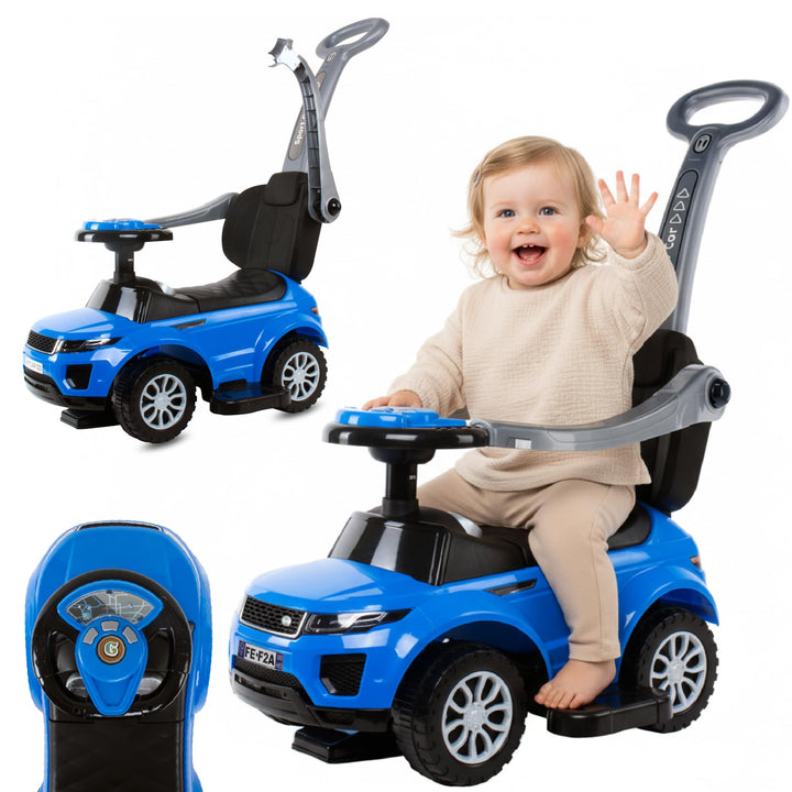 4in1 Kinderauto Rutschauto ab 2 Jahre und Schiebeauto mit Hupe und Musik, Rutschauto mit Stauraum un