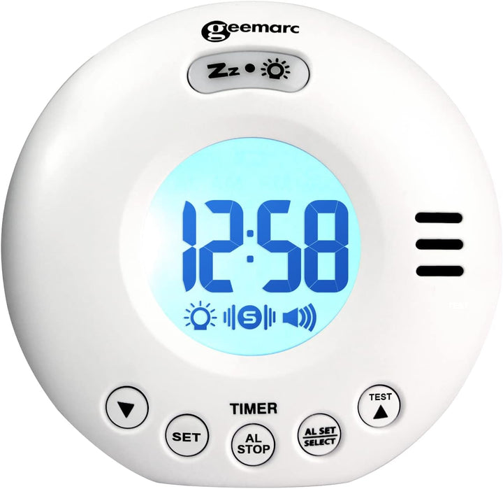 Geemarc Wake'n shake VOYAGER Tragbarer Reisewecker mit extra lautem Alarm 75 dB + Vibration + Reisee