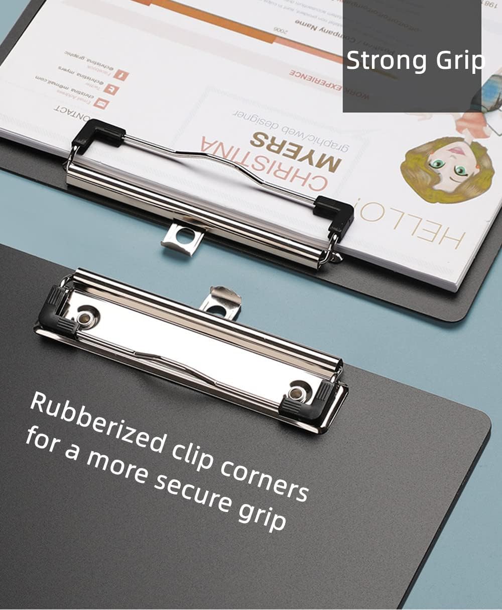 A4 Klemmbrett, 6er Klemmbrett A4 mit gummierter Metallklemme Zwischenablage Schreibblock für Student