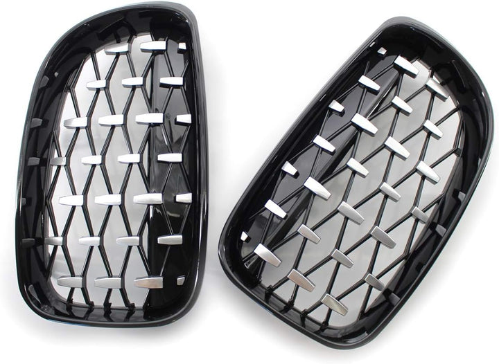 GSRECY Frontstossstange Kidney Diamond Auflage Kühlergrill für 1er E81 E82 E87 E88 LCI 2007-2013