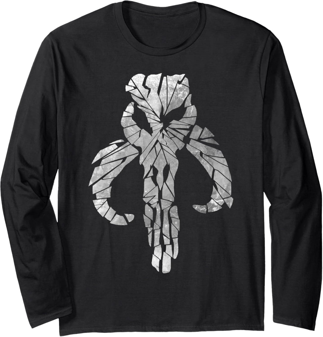 Star Wars Mandalorian Skull Shattered Poster Langarmshirt