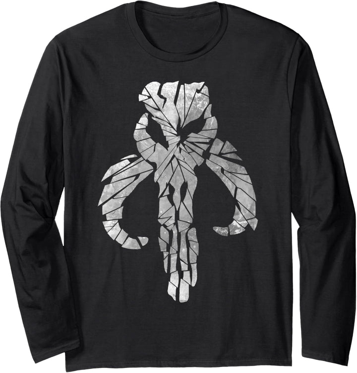 Star Wars Mandalorian Skull Shattered Poster Langarmshirt
