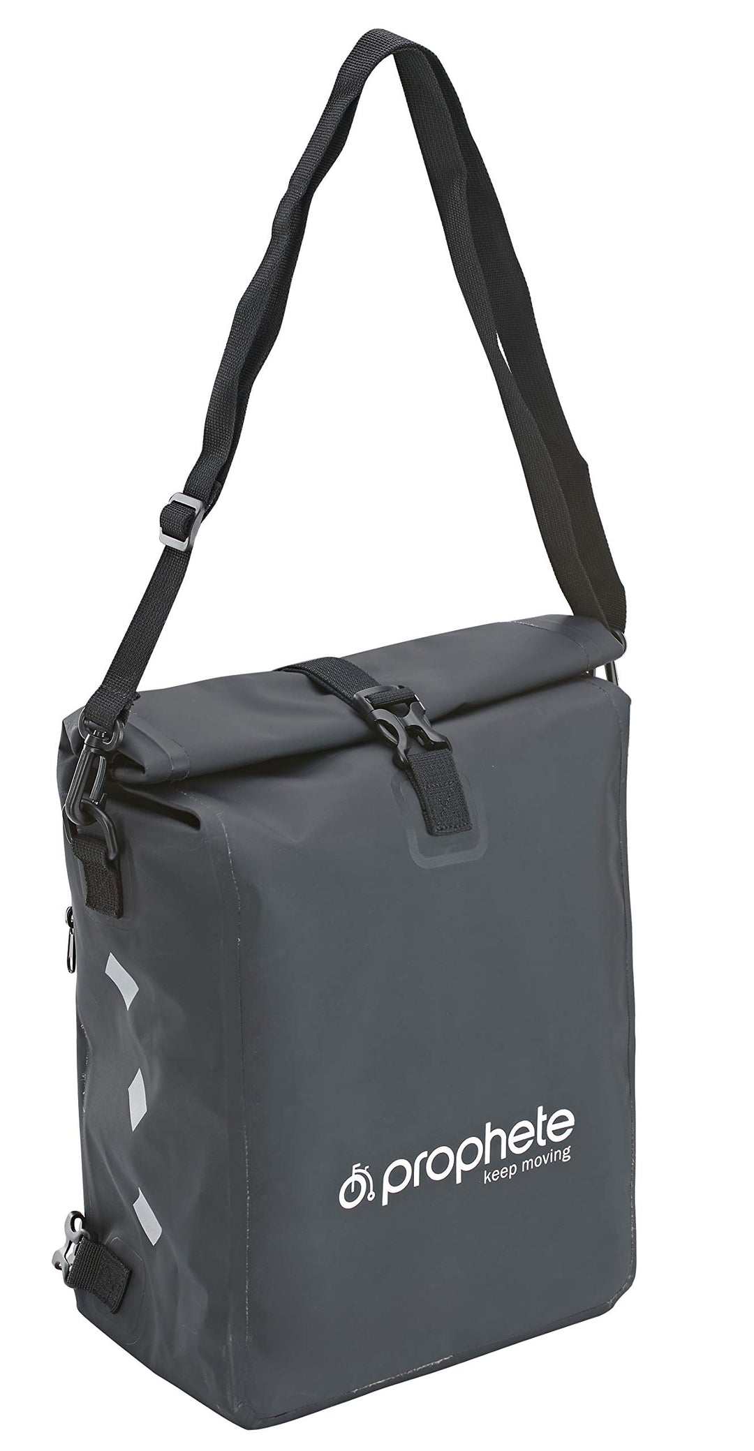Prophete Fahrradtasche, Seitenpacktasche, wasserdicht, auch als Rucksack zu nutzen, Farbe schwarz