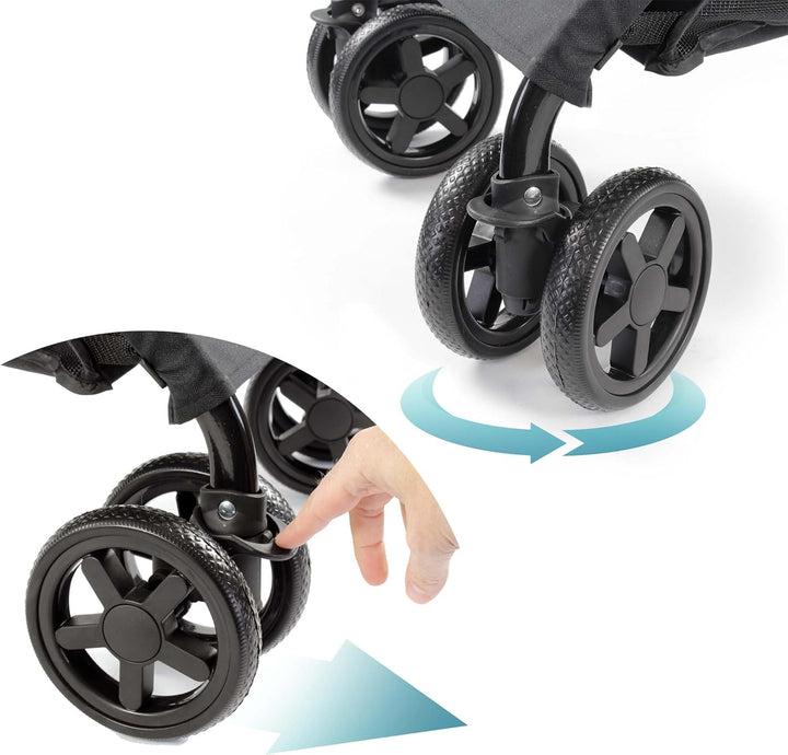 Fudajo 2in1 Hundewagen Faltbarer Hundebuggy in Schwarz Haustierwagen mit Abnehmbarer Transporttasche