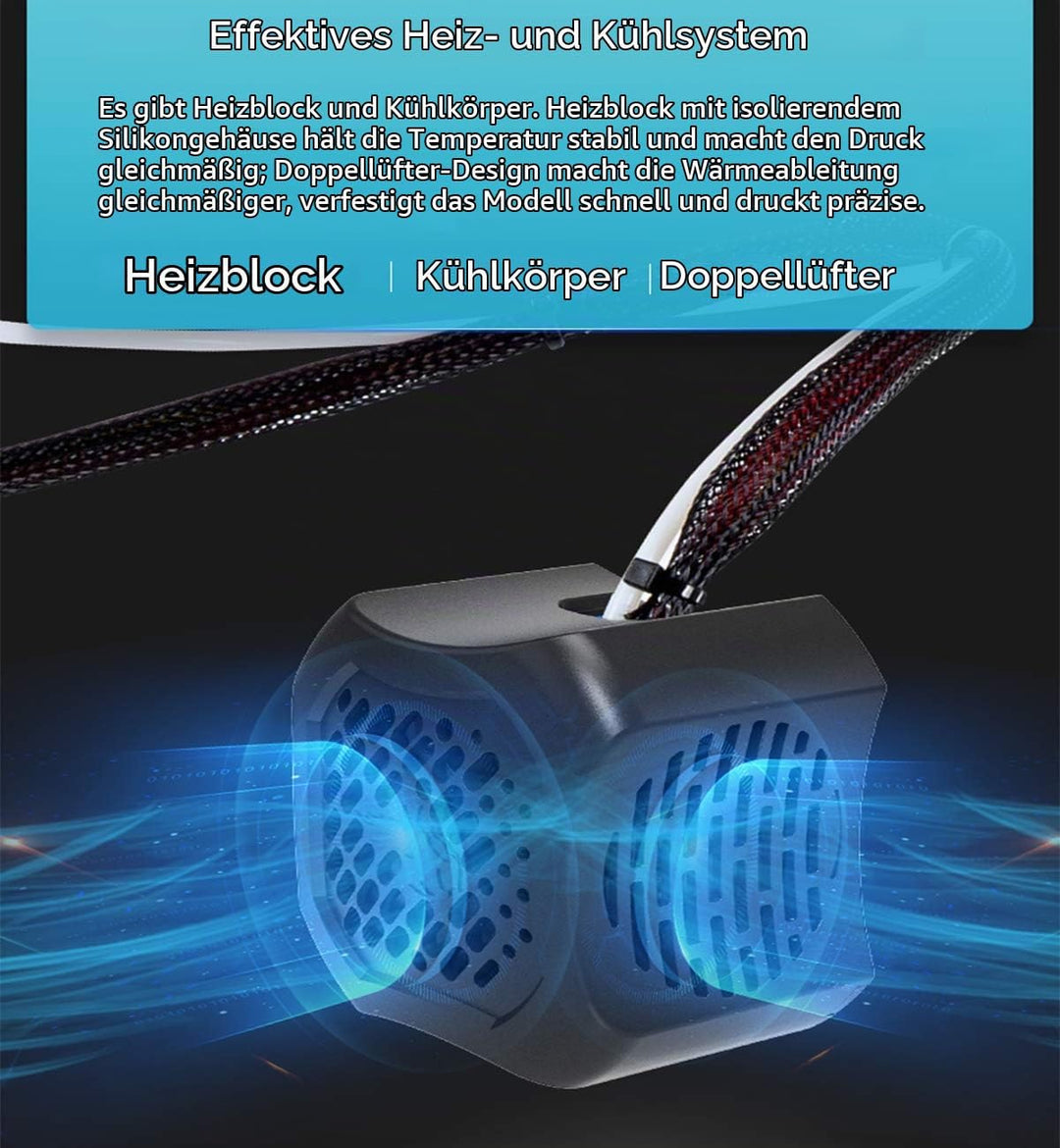 Creality Ender 3 V2 Full Hotend Kit 3D Drucker Zubehör, Zusammengebautes Düsen Kit mit Dual Lüftern