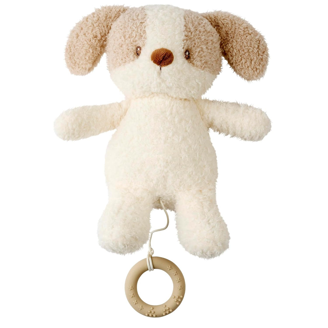 Nattou Spieluhr, Baby-Hund, Wiegelied «La-Le-Lu», Mit Ring, 100% Polyester, Teddy, Ecru