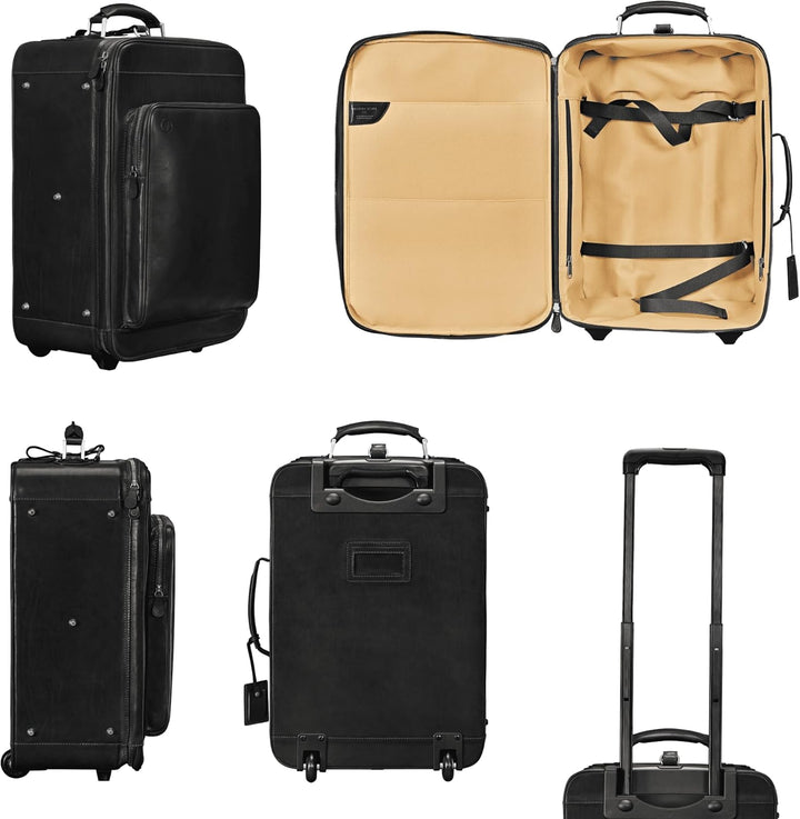 Maxwell Scott - Personalisierte Luxuriöser Lederrollkoffer mit Rädern für Luxusreisen - Handgefertig