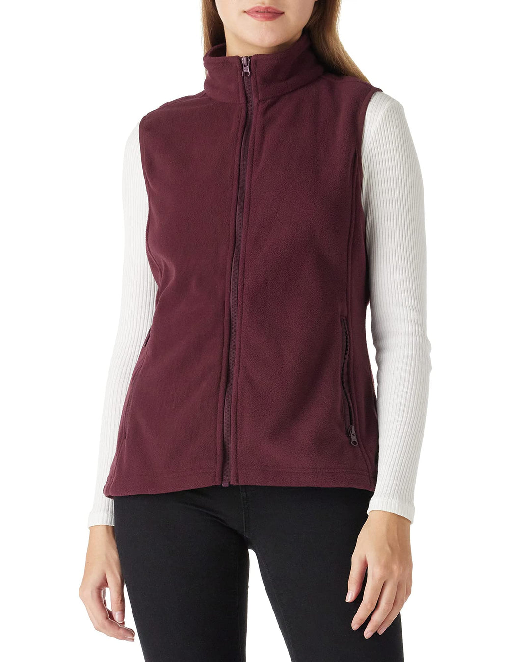 Outdoor Ventures Fleece Weste für Damen ,Weich Ärmellos Jacke mit Reissverschlusstaschen, Sport Lauf