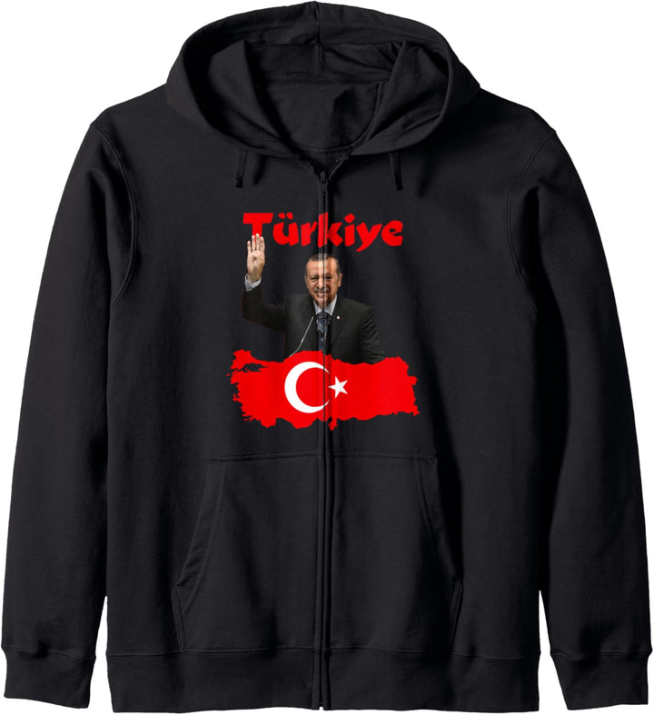 Recep Tayyip Erdogan Türkei Türkische Politiker Türkiye Flagge Kapuzenjacke