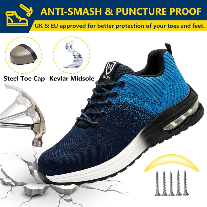 Baofular Arbeitsschuhe Herren Sicherheitsschuhe Damen Leicht Sportlich Stahlkappenschuhe rutschfest