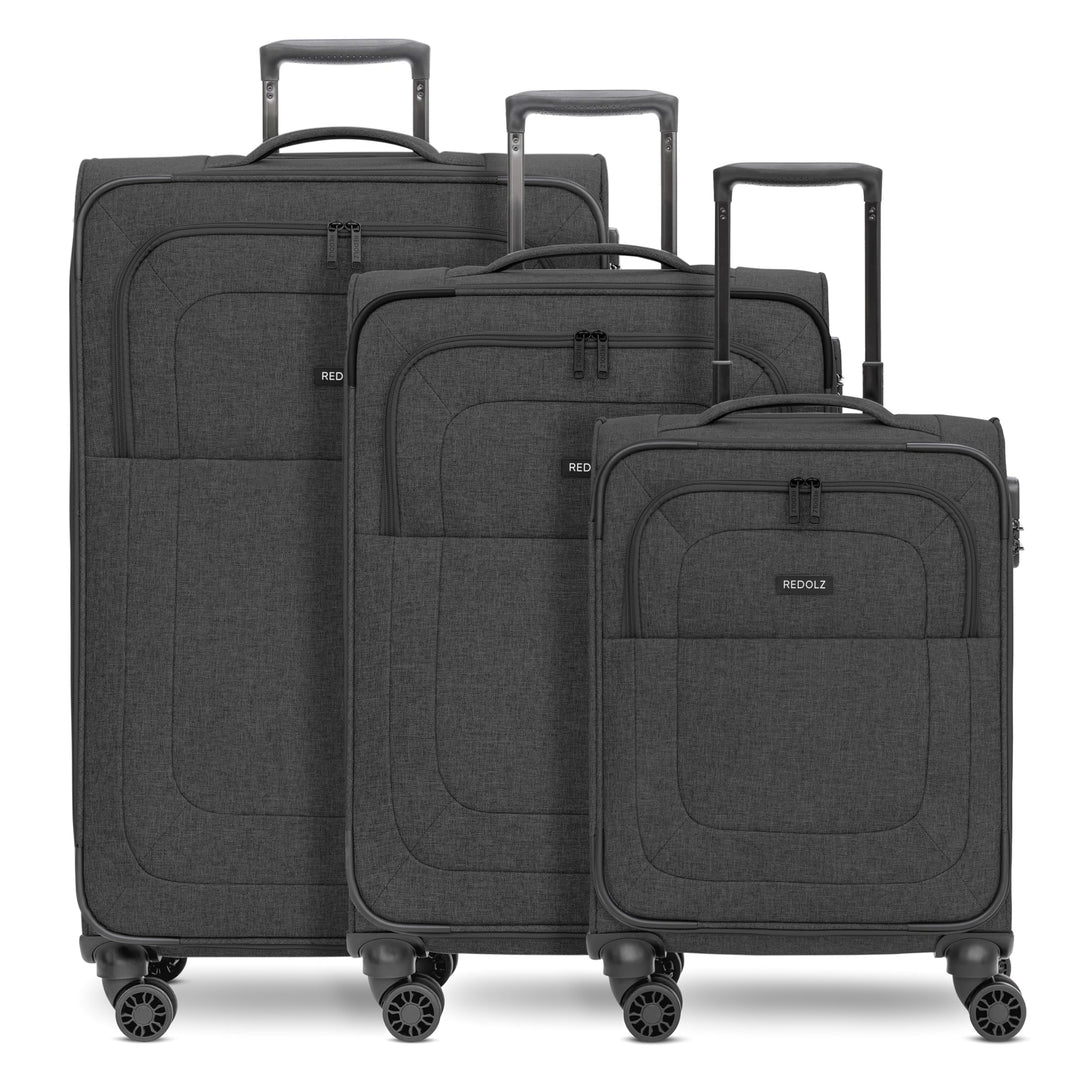 REDOLZ Koffer-Set 3-teilig für Damen & Herren | leichte & stabile Reise-Trolleys, hochwertiges Softc