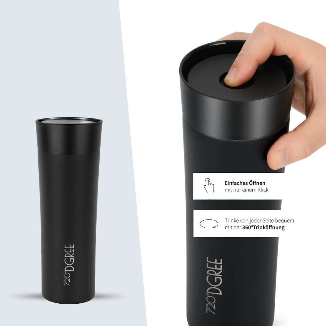 720°DGREE Thermobecher 350ml “PleasureToGo 2.0” - 3 Grössen, 5h Heiss, 10h Kalt, Auslaufsicher, BPA-