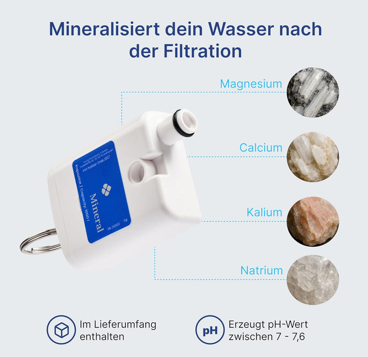 HO3 Home One Auftisch Osmoseanlage für Trinkwasser mit 4 Temperaturstufen (RT, 50, 85, 95°C), 5 Stuf
