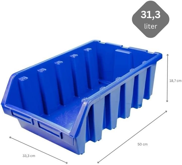 PROREGAL SuperSparSet 10x Sichtlagerbox 5 | HxBxT 18,7x33,3x50cm | Blau | Sichtlagerbehälter Sichtla