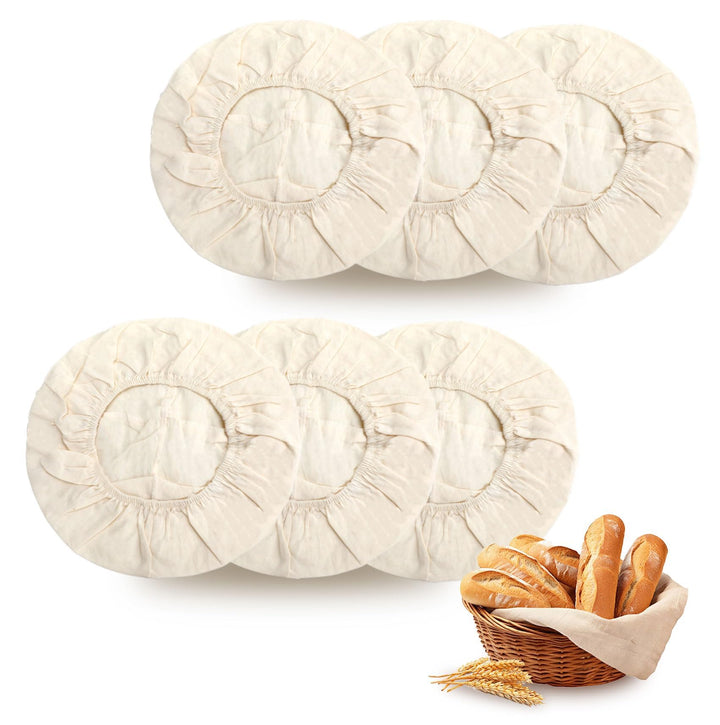 6 Stück Bäckerleinen aus Leinen, 25 cm Teigtuch für Gärkörbe, Strudeltuch Gärtuch zum Brotbacken, Ba