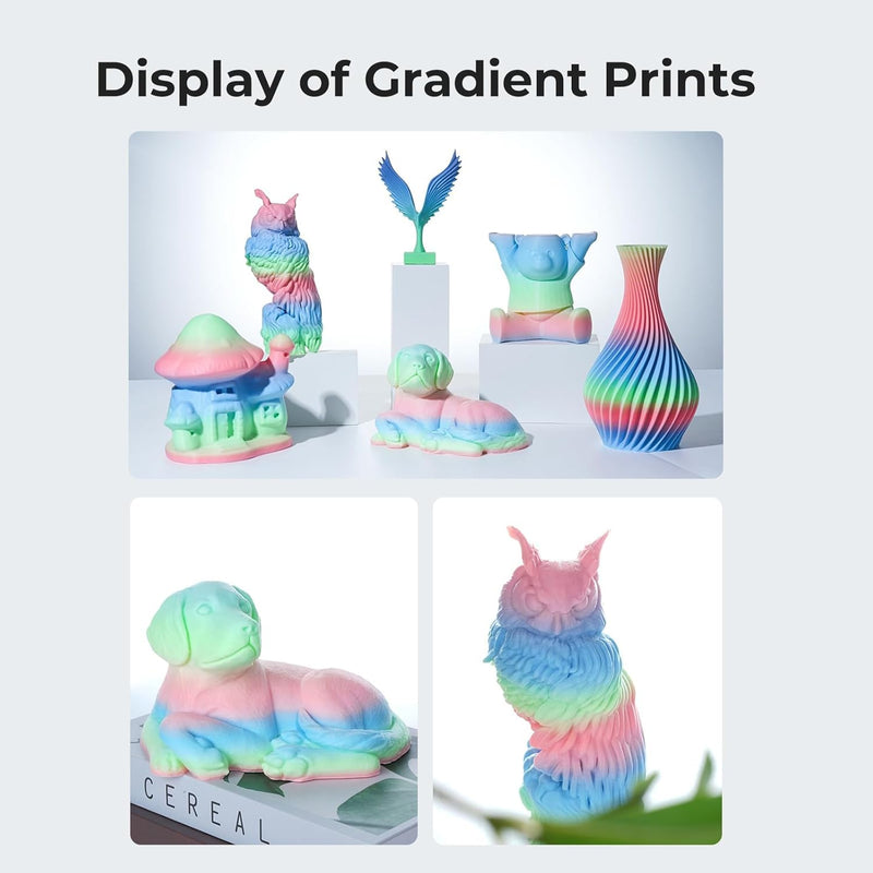 Creality Rainbow PLA für 3D Drucker, 3D-Drucker-Filament für hohe Geschwindigkeit von 600 mm/s, 1 kg