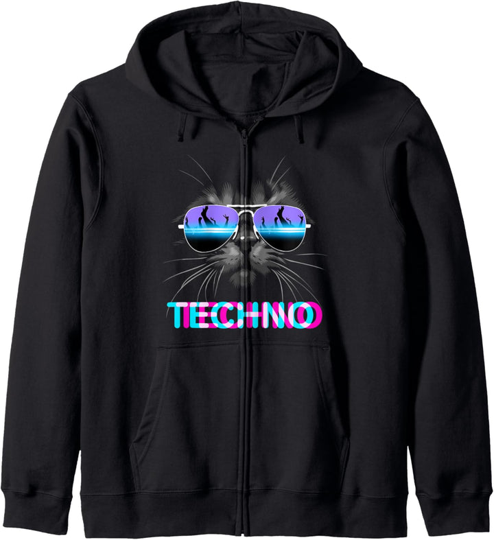 Cat Techno, DJ Electro Musik Kapuzenjacke